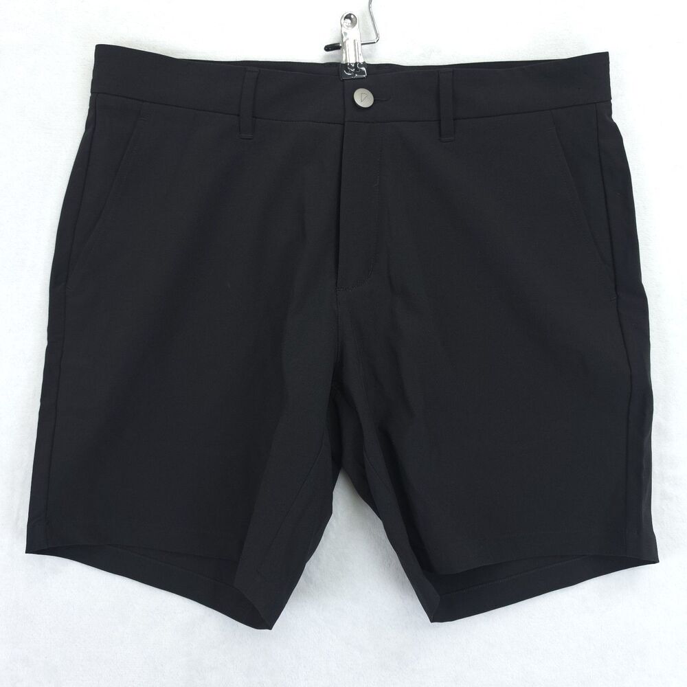 Primo Golf Shorts Mens 34x7 Black Performance Flat Front Athletic Lightweight